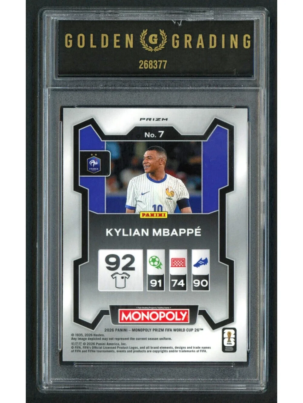 2026 Prizm Monopoly FIFA WC. #7 Four Corners Green Wave Kylian Mbappe Mint 9